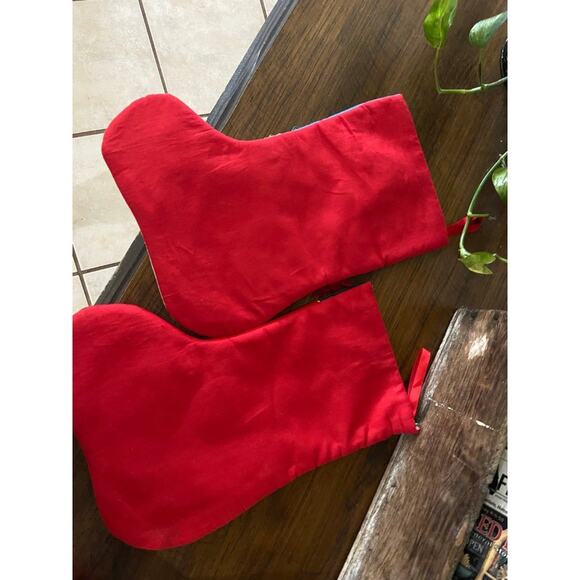 Vintage Christmas Stocking Set Snowman with Santa & Toy Soldier - Picture 8 of 8